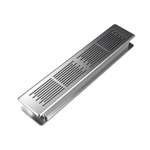Grille de ventilation pour armoire de cuisine, rectangulaire, en aluminium, design minimaliste, installation murale, noir, blanc, gris, argent - Product Image 2
