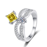 Bague Couronne Classique en Argent Sterling 925 avec Moissanite Certifiée GRA 1,3 Carat VVS1, Coupe Princesse, Bijou Raffiné pour Femme