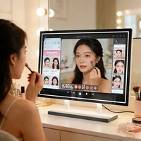 Miroir de beauté intelligent Tystart moderne à LED avec écran tactile, cadre en acier inoxydable, pour la maison, la salle de bain, les soins de la peau, les selfies, la chambre à coucher, le salon