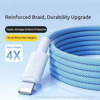 Câble de données USB-C vers USB-C tressé coloré PD20W à charge ultra-rapide pour Apple, Huawei, tablettes et iPad