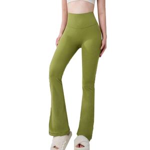 Pantalons de yoga sans couture à taille haute pour femmes, personnalisés par OEM, extensible dans 4 directions, évasé, pour la salle de sport, la remise en forme, le yoga - Product Image 3