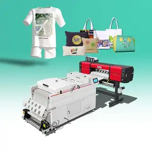 Kongkim 60cm digital i3200 dtf 24 inch 4 head printer machine 2023 with powder shaker set printing on fabric t-shirt