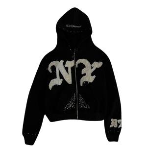 DCY เสื้อมีฮู้ดแบบรูดซิปมีฮู้ดผ้าคอตตอนลำลองมีลายพิมพ์โลโก้ออกแบบได้ตามต้องการ - Product Image 1