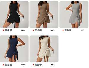 ชุดเล่นเทนนิสชุดเล่นกีฬาเปิดหลังชุดเล่นเทนนิสชุดเล่นกีฬาเปิดหลังแบบลำลองชุดเล่นเทนนิสชุดเล่นกีฬารัดรูปเบา - Product Image 5