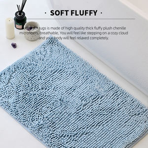 Luxuriöse Chenille-Badezimmermatte, Extra Dicker und Weicher Zotteliger Mikrofaser-Badteppich, Rutschfest und Maschinenwaschbar, Plüsch-Vorleger - Product Image 2