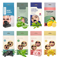 10 pièces en gros nettoyage des pores dissolvant de points noirs nez patchs masque charbon de bois nez bandes