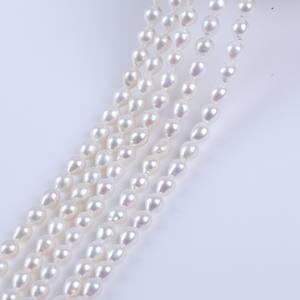 Perlas de Agua Dulce Blancas de Zhuji de 5-6 mm, Forma de Arroz, para Fabricación de Joyería, Collares y Pulseras - Product Image 4