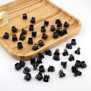 100 Stück/Beutel Schwarze Einfarbige Plastik-Mini-Haarklammern Kleine Haarspangen Haaraccessoires für Mädchen Tägliche Pony-Fixierung - Product Image 2