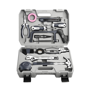 Versatile 13-Piece <b>Hand</b> <b>Tool</b> <b>Set</b> Hard Case Chrome Vanadium Steel Wrenches Measuring <b>Tools</b> Hammers Scissors Screwdrivers Pickaxe - Product Image 2
