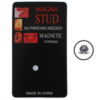 Clou magnétique en cristal sans perçage, aimant puissant, strass, pour nez, lèvre, oreille, bijou corporel non-percé, Magna Stud
