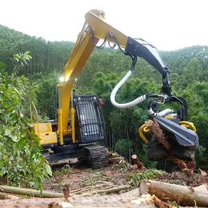 重型林业采收车采用伐木作业伐木机砍伐树木