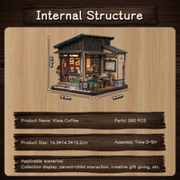 Kit de maison miniature Cutebee DIY CWGD201, style japonais, maison de poupée en bois, kit artisanal de café miniature avec éclairage LED