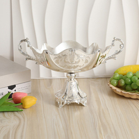 Plateau à fruits de luxe européen sur pied avec deux poignées, plateau de rangement de bureau, fournitures de cuisine personnalisées, décoration intérieure, vente en gros