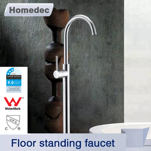 Douche sur pied en laiton poli à poignée unique avec jet de pluie à noyau céramique pour hôtels et appartements, design moderne HD-61012 Floo - Product Image 5