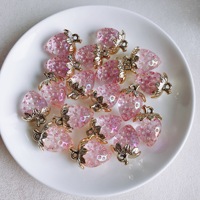 Perles en acrylique YWJC en forme de fraise, 2,3*3,2 mm, 10 pièces/sac, accessoires de fabrication de bijoux, vente en gros