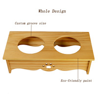 Prix usine clair pin grain de bois stable chat chien bol rack personnalisé haut de gamme en bois tables à manger pour animaux de compagnie