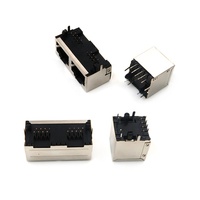 Conector Modular RJ45 Hembra y Macho para PCB, Tipo Simple y Doble