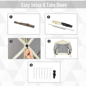 Carpa de camping Db Pop Up, gazebo con mosquitera, carpa para fiestas de una sola capa, malla de poliéster ventilada para uso en exteriores, carpa de verano - Product Image 6