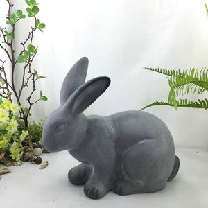 منحوتة أرنب عتيقة كلاسيكية حديثة أنيقة من الألومنيوم مزخرفة شخصية أنيقة مادة راتنج فريدة من نوعها - Product Image 4