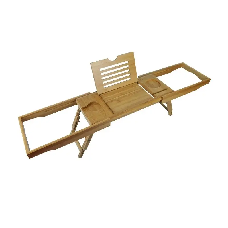 Plateau de baignoire, plateau de bain en bambou pour baignoire salle de bain organisateur de bain amovible