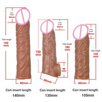 Meistverkaufter Realistischer Masturbations-Dildo-Sleeve Wiederverwendbare Weiche Silikon-Verlängerungskondome für Männer Erwachsenen-Sexspielzeuge