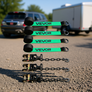 Sangles d'arrimage robustes Vevor, capacité de charge de 10009 lb, kit de calots de roue en nylon pour voiture, SUV, remorque - Product Image 2