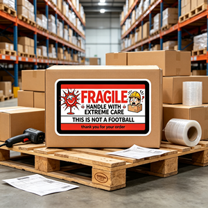 Etichette Adesive Fragile per Spedizioni in Rotolo, 3x2 Pollici, con Disegni di Bicchieri di <span class=keywords><strong>Vino</strong></span>, per Imballaggi E-commerce - Product Image 4