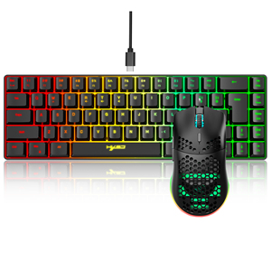 Venta caliente HXSJ Panal ligero con cable RGB retroiluminado Gaming Mouse y <span class=keywords><strong>Keyboard</strong></span> Combos Set para Laptop PC Mac - Product Image 3