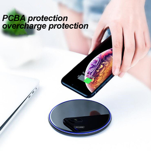 Nhôm + Gương Acrylic 15W Sạc Không Dây Di Động LED Ánh Sáng Nhanh Chóng Sạc Loại C Đầu Vào Bộ Sạc Điện Thoại Không Dây - Product Image 4