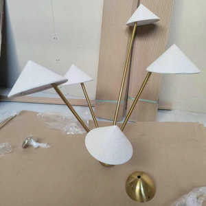 <span class=keywords><strong>Lampadario</strong></span> Paralume Paralume in stile Vintage con 5 capi di antiquariato con paralume in tessuto lampada a sospensione in ottone per l'home Office - Product Image 6