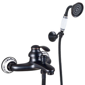 Mitigeur de bain chaud/froid sanitaire en laiton brossé, ensemble de robinets modernes avec poignée et jet de pulvérisation pour appartement et <span class=keywords><strong>WC</strong></span> - Product Image 4