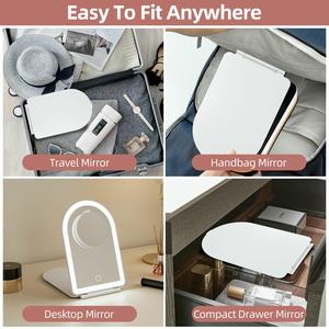 Tốt nhất jyd gương các nhà sản xuất thắp sáng du lịch xách tay tạo nên vẻ đẹp cong Vanity đèn có thể gập lại gương trang điểm với đèn - Product Image 6