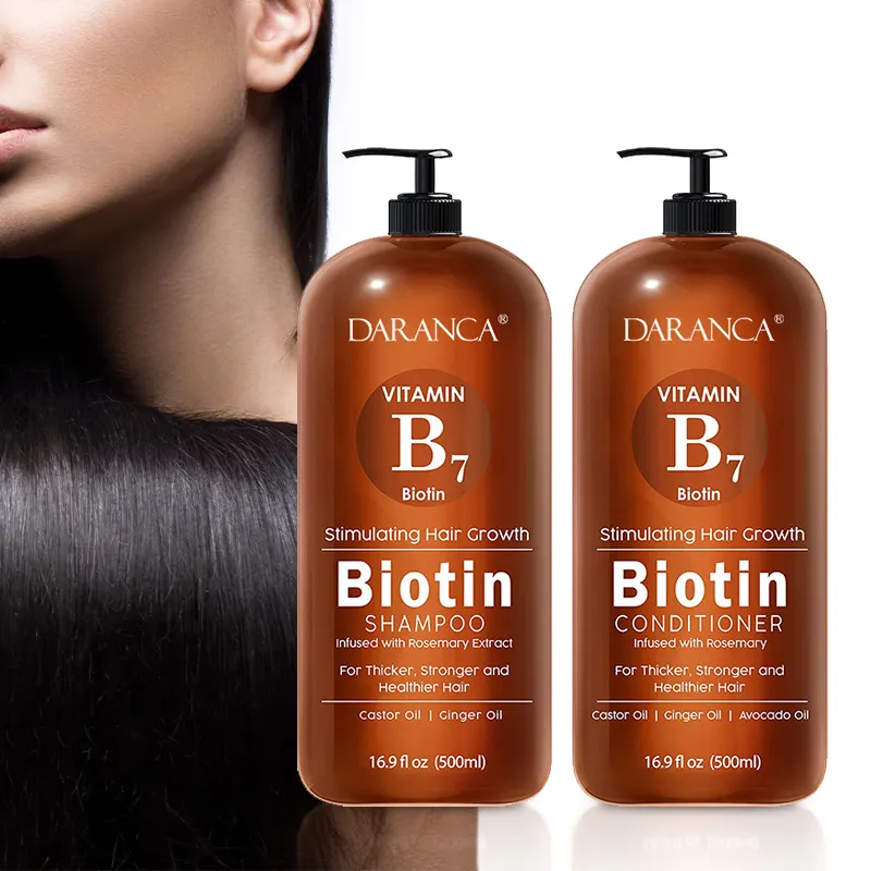 Set di Shampoo e balsamo antiforfora alla biotina senza solfati con etichetta privata per uomo