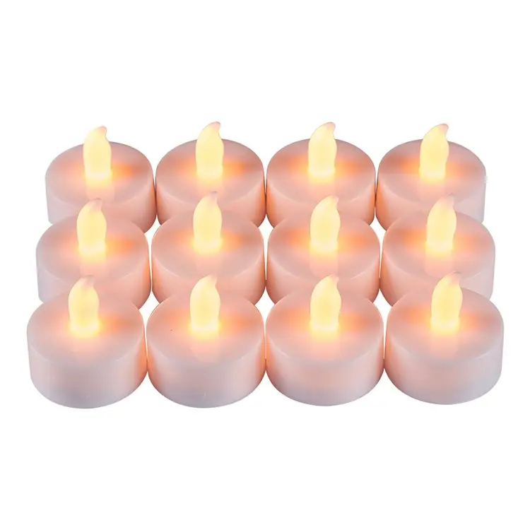 Kualitas Tinggi Harga Murah Dekorasi Pilar Putih Hangat Tanpa Api Listrik LED Lilin Kuburan dengan Api Bergerak LED Lilin Set
