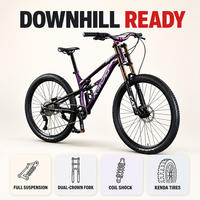 Bicicleta de Montaña de 26 Pulgadas, 7 Velocidades, Frenos de Disco Dobles, Suspensión Delantera, Cuadro de Aleación de Aluminio, Resistente, para Senderos Todoterreno y Desplazamientos Diarios
