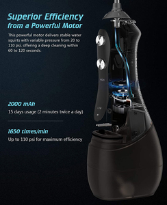 Hydropulseur dentaire électrique rechargeable par USB, étanche, avec 2500 puissances de nettoyage buccal - Product Image 4