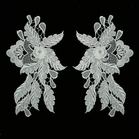 Patch de dentelle fleuri pour robe de mariée, applique brodée à coudre, garniture en dentelle