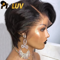 Perruques Courtes en Cheveux Vierges Vietnamiens de Grade 12A/15A, Perruques Frontales HD en Dentelle, Lisses, Couleur Naturelle, Sans Colle