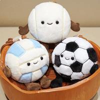 Pendentifs porte-clés en peluche anime, figurines 3D douces, mignonnes, taille mini, 15 cm, en forme de ballon de football ou de basketball