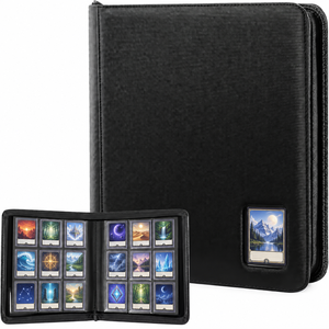 Classeur Premium à 9 pochettes avec fermeture éclair et fenêtre, 324 emplacements pour cartes à collectionner en PU - Product Image 1
