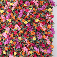 Künstliche Rosen und Phalaenopsis Mini-Blumensträuße Wandbehang 3D Stoff 8ftx8ft