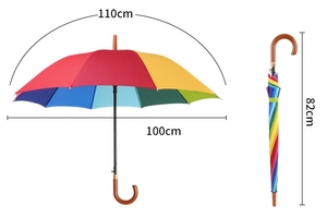 <b>Windproof</b> 16 Rib Large Strong Rainbow Xl Automatic Heavy Duty Golf <b>Umbrella</b> for Rain and Wind Promotion Gift - Product Image 4