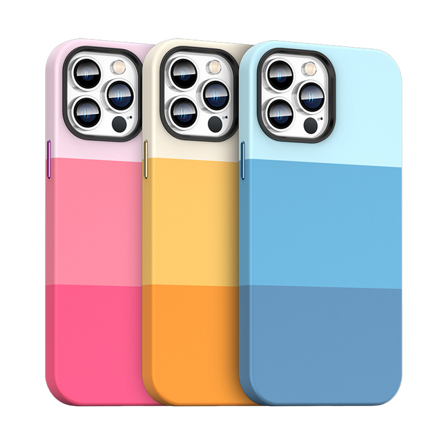 2022 New Design High Quality Luxury Three-color Leather case Shockproof Mobile Phone Case Cover for iphone 11 12 13 14 Pro MAX