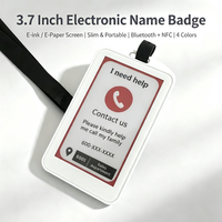 Kartu Kerja Elektronik NFC Reusable untuk Karyawan Kantor, 4 Warna E-ink, Badge Kerja Elektronik, Kartu ID Digital, Epaper Nirkabel, Label Nama ESL