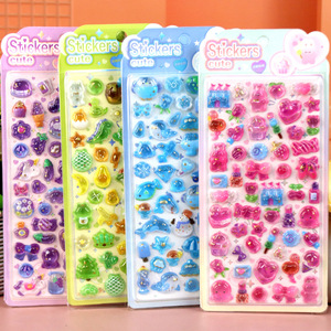 Pegatina 3D de Resina Epoxi con Relieve, Diseño de Dibujos Animados para Niños, Conejo, Oso, Peces Submarinos, Impresión China - Product Image 1