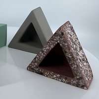 Pot à plantes succulentes en béton géométrique triangulaire, surface lisse, pot décoratif pour bureau et maison