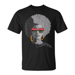 T-Shirt Unisex con Stampa Digitale 'Black Queen Afro Melanin Face Dripping Juneteenth', Collo Tondo, Manica Corta, per Adulti - Product Image 1
