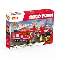 COGO 324 pièces, jouets éducatifs de construction de camions de pompiers pour enfants