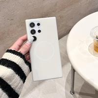 Étui de téléphone portable magnétique sans fil en silicone liquide coloré pour Samsung S26 ultra S25 S24, coque arrière protectrice