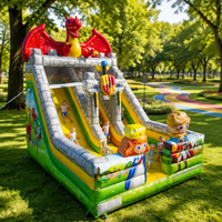 Parc de jeux gonflable commercial avec toboggan sec pour location événementielle